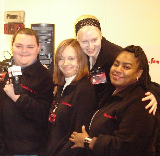 The Redstone FM team from January 2006 - Terry Turner, Anne-Marie Evans, Lucy Greaves and Petula Rose.

